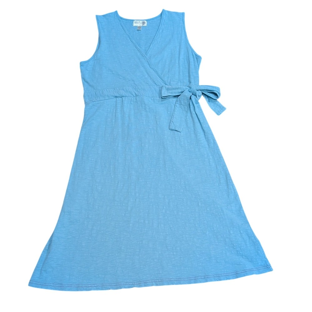 Matilda Jane Sleeveless Faux Wrap Dress XL Blue Cotton Summer Beach